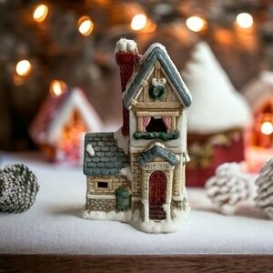 Vintage Xmas Santa Claus Village Ceramic POST OFFICE Christmas Holiday Decor